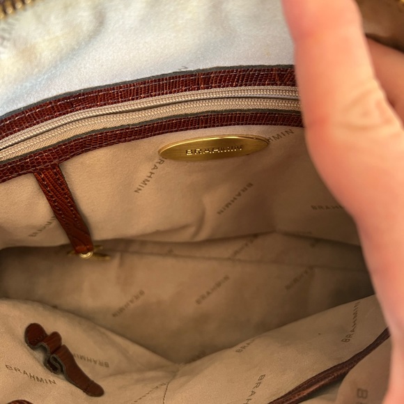 Gently used Brahmin Pleated Satchel. - Picture 3 of 6